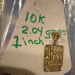10k real gold stamped and tested Gold Holy Bible Pendant